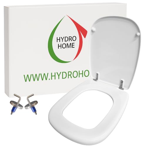 HYDRO HOME Copriwater Pozzi Ginori Fantasia 2 Compatibile, Tavoletta Wc In Plastica Termoindurente Con Cerniere Regolabili,Asse Wc Colore Bianco MADE IN ITALY