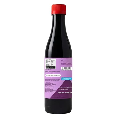 Image of Nutrinat Jamun Juice - 500ml (Pack of 1) | Jamun Juice without Sugar | Natural Kala Khatta Flavor