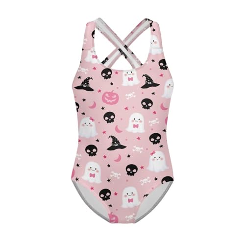 Image of Kid One Piece Swimsuit with Cross Back Girls Summer Sleeveles Swimwear for 5-14 Years