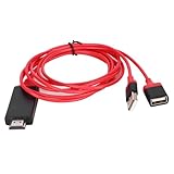 TÉLÉPHONE MOBILE À TV : Prend en charge de nombreux appareils. Connectez le mâle HDMI au téléviseur HD et le mâle USB à l'adaptateur de sortie d'alimentation USB. Prend en charge la vidéo 1080p HD/3D 1080p 60 Hz et l'audio numérique. Le chargement et la lecture fonctionneront simultanément