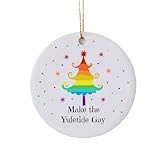 Rainbow Tree Christmas Ornament Make The Yuletide Gay LGBTQ+ Bauble Pride Decoration