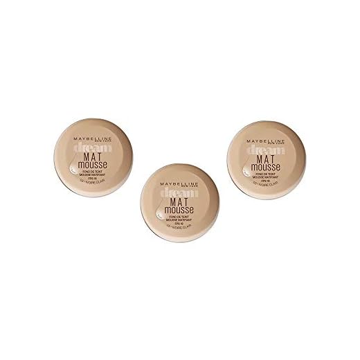 Maybelline New York Foundation dream matte mousse 03 True Ivory, Sats med 3 (3 x 18ml)