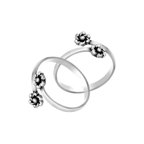 Image of 925 Sterling Silver Peacock Design Toe Ring for Women and Girls | Polish Adjustable Toe Bichiya | Adjustable