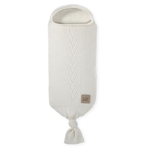IDA KNITWEAR Cocoon Baby Blanket – Soft Hattush Yarn Baby Swaddle Sack (Ecru)