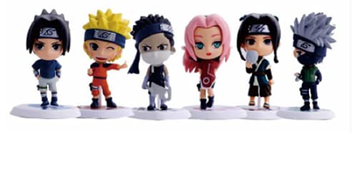 Kit 6 Bonecos Miniaturas Anime Naruto Sasuke Action Figures