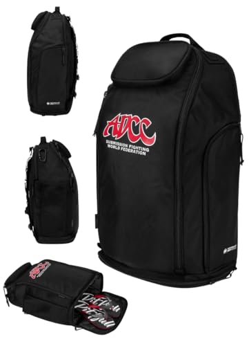 PITBULL - Rucksack Airway ADCC, Sport Rucksack für Freizeit und Reisen, Ideal Rucksack Sport als Wanderrucksack und Trainingsrucksack, Sehr Geräumig Sportrucksack, Praktisch Freizeitrucksack - Schwarz