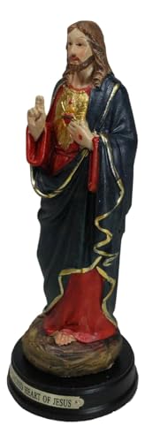 Estatua Religiosa Sagrado Corazón de Jesús Resina 5.75" miniatura 3