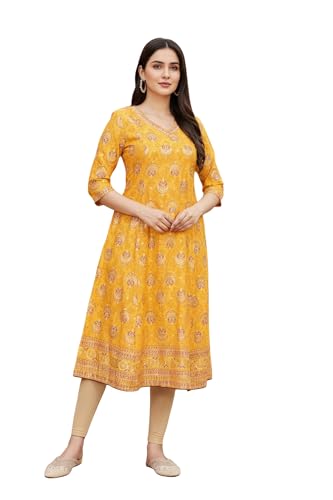 Kurta évasée en rayonne pour femme Aurelia vêtement floral été fluide