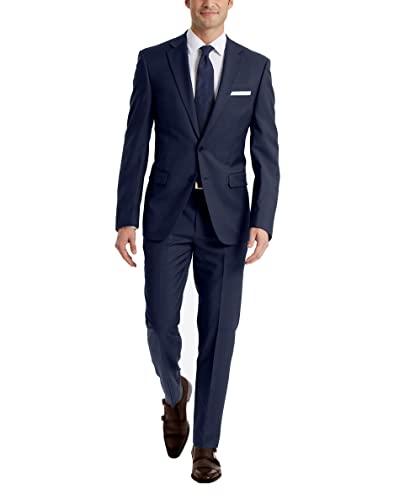 Calvin Klein Men's Slim Fit Suit Separates Business Jacket, Blue Twill, 36 Short