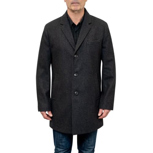 Image of LONDON FOG Men's Top Coat - Classic Fit Winter Coat, Signature Wool-Blend Men's Overcoat, (Regular & Big-Tall Sizes)