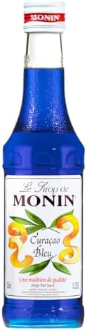 Monin Curacao Flavoured Syrup, Bright Blue, Small, 250 Ml - Liquid