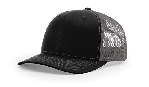 Richardson 112 Trucker Hat Black/Charcoal, OSFM