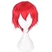 Kediciz Holiday Wig Anime Costume Cosplay Wigs Short Anti-alice Synthetic Party Hair for Women Men Teens + Free Cap (Red)