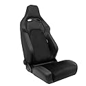 AUTO-STYLE Sportsitze 'VGR Premium' - Schwarz Leder & Alcantara + Silberen Naten - Doppelseitig Verstellbare Rückenlehne - inkl. Laufschienen