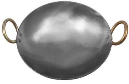 Image of Iron Medium Size 10 Inch /1.80 L Kadhai with Large Handle for Cooking , Silver