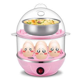Egg Boiler Double Layer Multifunction Electric Steamer and Milk Boiler with Measuring Cup-image-10