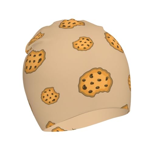 Rqzwdq Food of Cookie Pattern Kids Beanie Hats Warm Knit Beanie Cap Skull Caps Gifts Decor for Boys Girls White