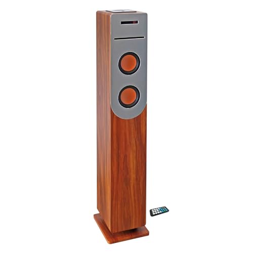 INOVALLEY Tour de Son Finition Bois avec Lecteur CD, Bluetooth, FM et USB, 100W + télécommande HP34-BTH-CD