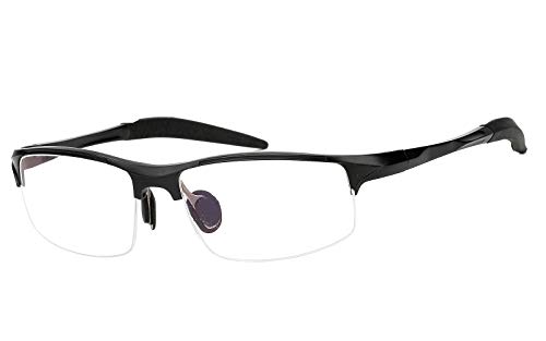 BEISON Sports Optical Eyeglasses Frame Plain Glasses Sunglasses for Mens and Womens (Black)