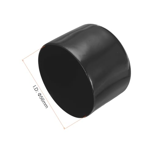 Image of uxcell 4pcs Rubber End Caps 56mm ID Vinyl Round End Cap Cover Screw Thread Protectors Black, 40mm Height