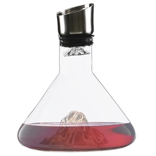 Decanter per vino rosso, decanter in da 1500 ml, con dispenser, aeratore per vino rosso, decanter per vino soffiato a mano, aeratore per vino da uomo