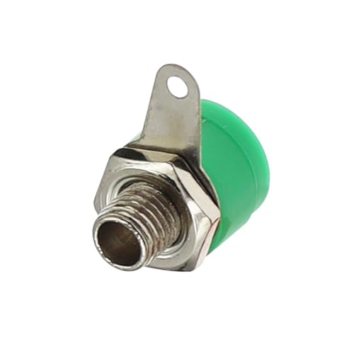 Conector banana de 4 mm verde en pack de 10 unidades para altavoces y equipos de audio