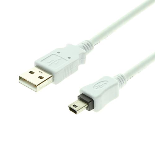 USBGear 8 inch White USB A to Mini B Cable