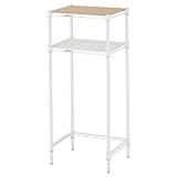 ドウシシャ ルミナス コンパクトキッチンラック 幅39.5cm×奥行34.5cm×高さ90cm 耐荷重80kg ルミナスラテ ポール径19mm キッチンラック2段 LL4090-2KW 天板ウッドシート付 ゴミ箱上ラック 炊飯器 作業台 キッチンカウンター