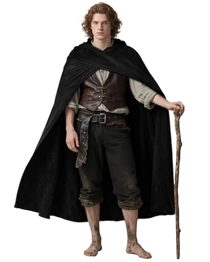 keland Capa medieval con capucha Renacimiento Capa con capucha Hobbit Disfraz (Negro) | Ya disponible en tu tienda friki favorita! En mundofriki.es! keland Capa medieval con capucha Renacimiento Capa con capucha Hobbit Disfraz (Negro) | Ya disponible en tu tienda friki favorita! En mundofriki.es!