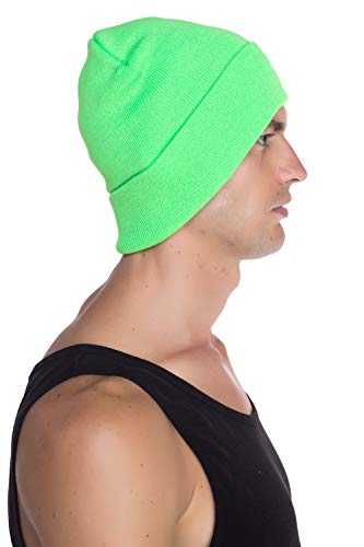 Image of Top Level Beanie Men Women - Unisex Cuffed Plain Skull Knit Hat Cap