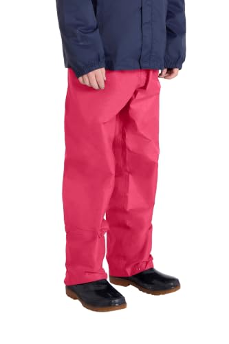 Mountain Warehouse Pakka Kids Waterproof Over Trousers - Taped Seams Rain Pants Lightweight Rip-Stop Packaway Bag - for Spring Summer Walking Travelling Bright Pink Kids Size 11-12 Years
