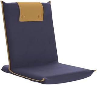 bonVIVO Easy III Padded Folding Floor Chair Blue and Beige