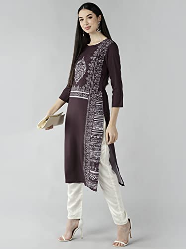 Image of Vaamsi Women's Polyester Regular Kurta