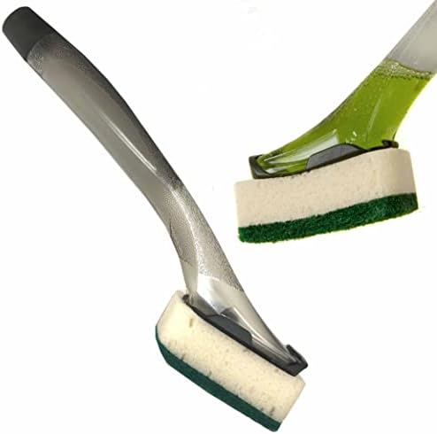 1 Pc Soap Dispenser Dish Sponge Cleaner Wand Brush Scrub Refill Washing Kitchen Dishwand Keep Your Hands Out of the Dirt and Mess Scrubber for Cleaning Kitchen, Bathroom Household image 3