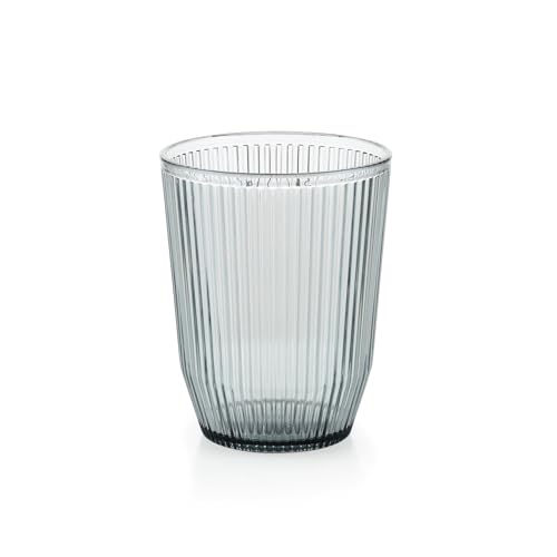 Image of Nayasa Crystal Plastic Glass Set of 6 | 325 ML | Unbreakable Drinking Glasses | Grey