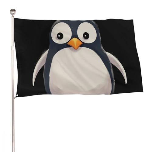 Drapeaux de jardin pingouin de bienvenue avec œillets métalliques durables