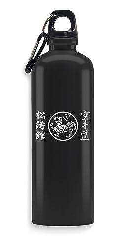 Shotokan Symbole et Kanji Japon Bouteille d'eau Gravé Art Acier Inoxydable Sport Étanche Grande Capacité