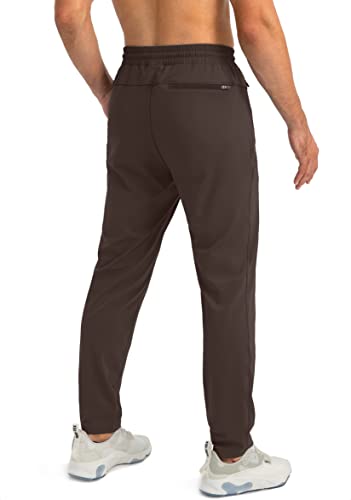 G Gradual Men's Sweatpants With Zipper Pockets Tapered Joggers For Men Athletic Pants For Workout, Jogging, Running (Brown, X-Large) #TOP2