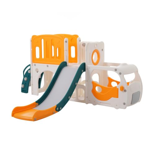 BTM 滑り台 すべり台 遊具 室内 バスケットボール 収納スペース付き 組立簡単 室内遊具 大型遊具 すべりだい スウィング キッズパーク バスケットゴール 屋内 家庭用 キッズ 12ヶ月~5歳 子供 誕生日 プレゼント