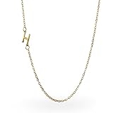 [ジュエル ボックス] JewelVOX ネックレス レディース イニシャル サージカルステンレス ショート 金属アレルギー対応 大人 おしゃれ (H)