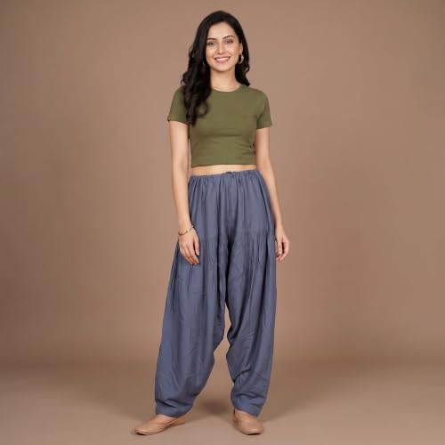 Image of FASHION GALLERY Women's Rayon Relaxed Fit Patiala Salwar with Full Length Drawstring Closure Type and Flexible Waist | Patiala Pant for Woman Free Size Fit Upto XXL
