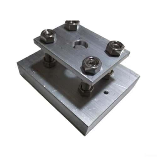 Élément de pression en aluminium de 80 x 100 mm avec trou traversant de 6 mm et ouverture filetée M6 pour l'installation du capteur