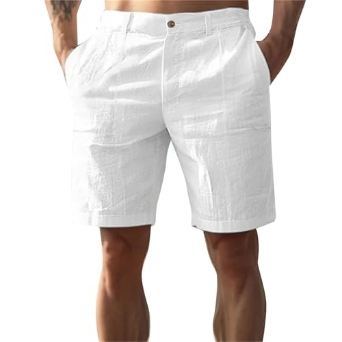 Bermuda Homme Leger Short Coton Running Jogging Ceinture Elastique Sport Entraînement Fitness Lin...