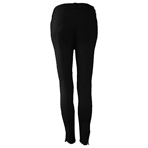 One Stop Equine Shop Lyla Children\'s Low Rise Pull-On Breeches Black 12 - Thumbnail 2