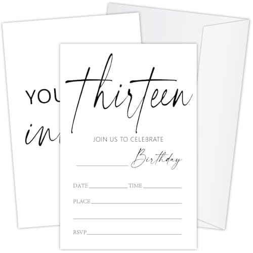 Cartes d'invitation fête minimaliste prêtes à remplir pour un anniversaire de fille sans stress