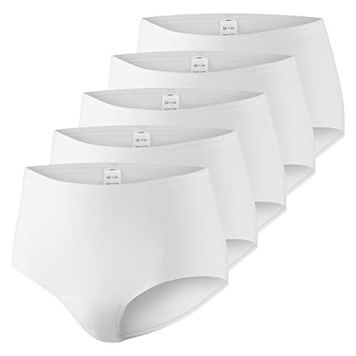 PROTECHDRY Washable Urinary Incontinence Cotton Maxi-Panties Underwear for women - BUY 4 GET 1 FREE (X-Large (Pack of 5), WHITE)
