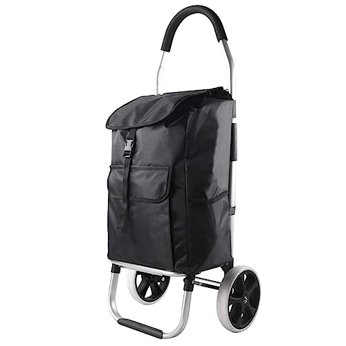 Carrito de compras plegable ligero con 3 ruedas – Carrito de comestibles para subir escaleras y carrito de lavandería