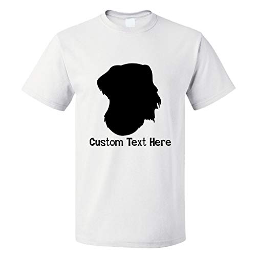 Custom Funny Graphic T Shirts for Men German Wirehaired Pointer Silhouette Cotton Top White Personalized Text Here 2X Large