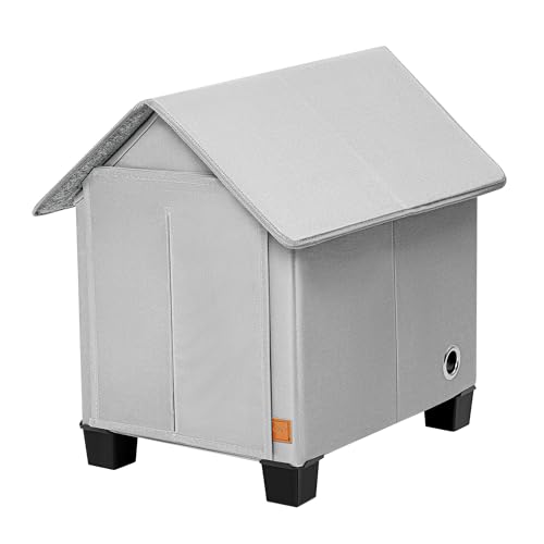 Insulated Dog House Outdoor with Warm Mat and Elevated Feet,Weatherproof Puppy House Dog Bed for Small Dog and Cat,Max Pets Size 15.7 X 11.4 Inches