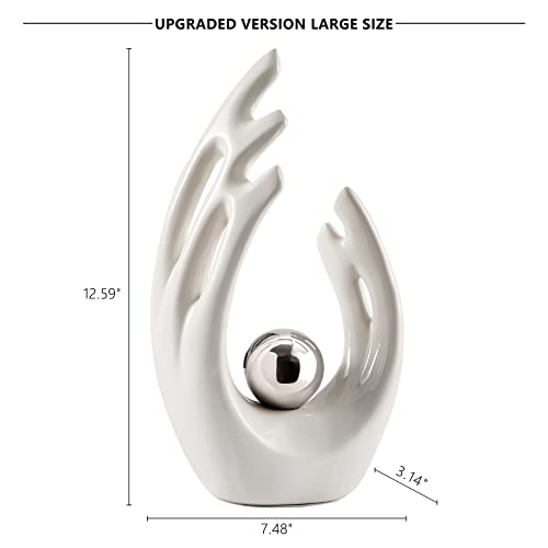 Fanatao White Statues For Home Decor,Modern Abstract Art Ceramic Statue Table Decorations For Living Room,Coffee Table Decor,Home Decorations For Dining Room Office,Gifts For Christmas #TOP6